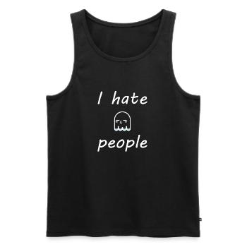 Ich hasse Leute - Männer Premium Bio Tank Top - Schwarz - Vorne - Michal (187cm)