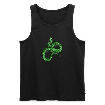 Schlange grün / schwarz - Männer Premium Bio Tank Top - Schwarz - Vorne - Michal (187cm)