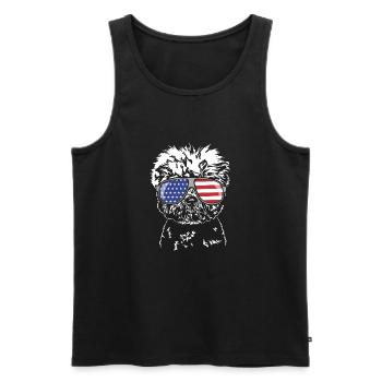BICHON FRISE Amérique Drapeau États-Unis Chiens Chien Wilsigns - Débardeur bio Premium Homme - noir - Devant - Michal (187cm)