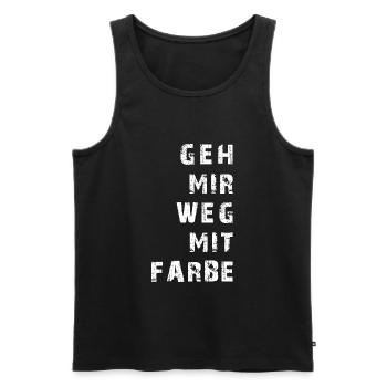Geh mir weg mit Farbe - Ich liebe schwarz - Männer Premium Bio Tank Top - Schwarz - Vorne - Michal (187cm)