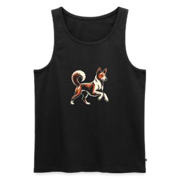 Basenji - Débardeur bio Premium Homme - noir - Devant - AI Model Male 178 light (178cm)