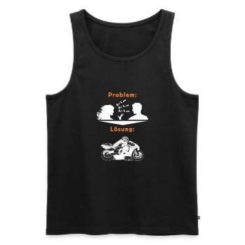 MD - Biker Shirt - Problem Frau BLA BLA BLA - - Männer Premium Bio Tank Top - Schwarz - Vorne - Michal (187cm)