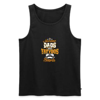 Awesome Dads have Tattoos and Beards -Vater Bart - Männer Premium Bio Tank Top - Schwarz - Vorne - AI Model Male 178 light (178cm)