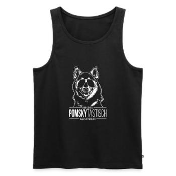 POMSKYTASTISCH Pomsky Hunde Spruch Hund Wilsigns - Männer Premium Bio Tank Top - Schwarz - Vorne - Michal (187cm)