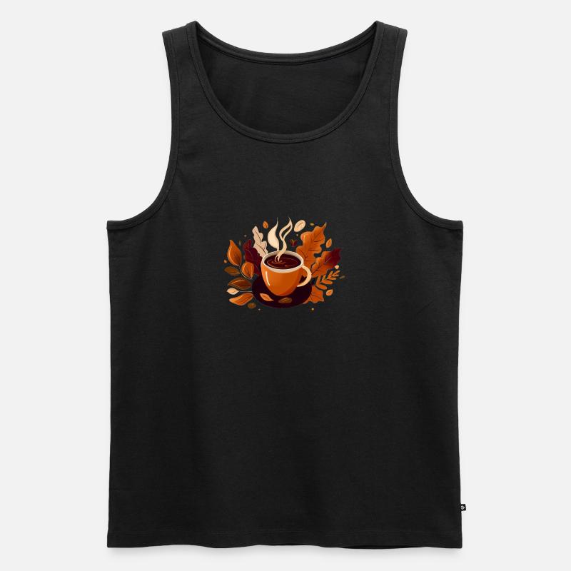 Herbstkaffee - Männer Premium Bio Tank Top - Schwarz