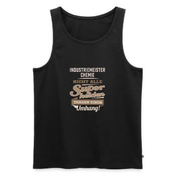 Superhelden in Sepia - Industriemeister Chemie - - Männer Premium Bio Tank Top - Schwarz - Vorne - Michal (187cm)