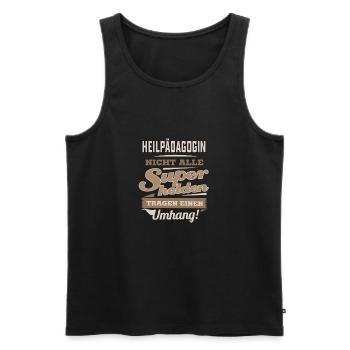 Superhelden in Sepia - Heilpädagogin - RAHMENLOS - Männer Premium Bio Tank Top - Schwarz - Vorne - Michal (187cm)