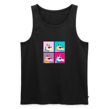 Pop Art Unicorn With Sunglasses - Men's Premium Organic Tank Top - black - Front - Michal (187cm)
