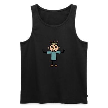Petit roi prince fils enfant frère garçon Bub - Débardeur bio Premium Homme - noir - Devant - Michal (187cm)