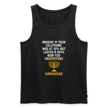 Chanukkah - Männer Premium Bio Tank Top - Schwarz - Vorne - AI Model Male 178 light (178cm)