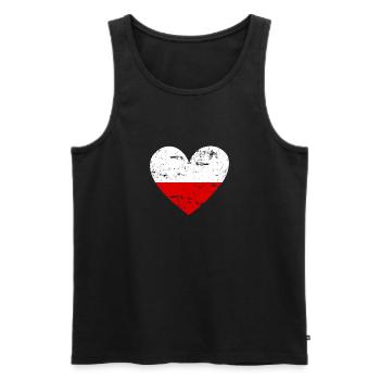 Drapeau Cœur Pologne Drapeau - Débardeur bio Premium Homme - noir - Devant - Michal (187cm)