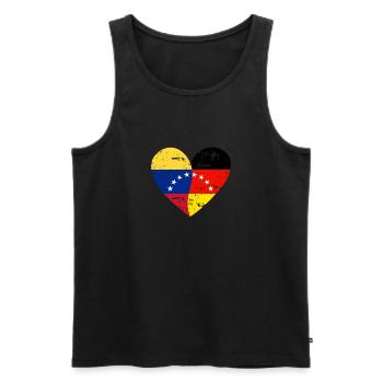 Flag Heart Venezuela Germany Flag - Men's Premium Organic Tank Top - black - Front - Michal (187cm)