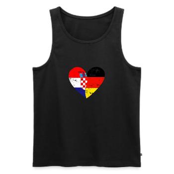 Flag heart Croatia Germany Flag - Men's Premium Organic Tank Top - black - Front - AI Model Male 178 light (178cm)