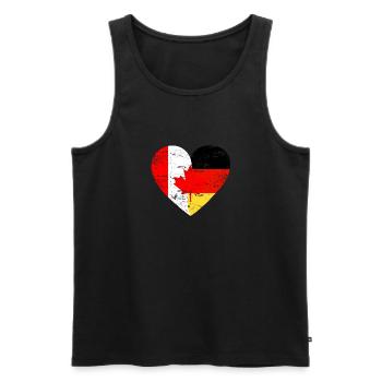 Flag Heart Canada Germany Flag - Men's Premium Organic Tank Top - black - Front - Michal (187cm)