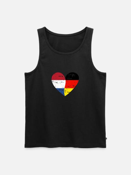Flag Heart Netherlands Germany Flag - Men's Premium Organic Tank Top - black