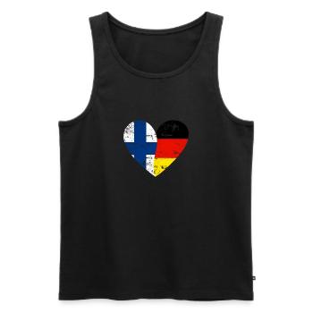 Flag Heart Finland Germany Flag - Men's Premium Organic Tank Top - black - Front - AI Model Male 178 light (178cm)