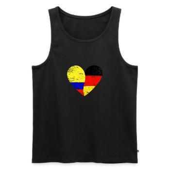 Drapeau Cœur Allemagne Colombie Drapeau - Débardeur bio Premium Homme - noir - Devant - Michal (187cm)
