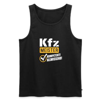 Kfz Meister Kompetenz (Schriftzug) - Männer Premium Bio Tank Top - Schwarz - Vorne - Michal (187cm)