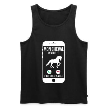 Mon cheval m'appelle - Faut que j'y aille - Débardeur bio Premium Homme - noir - Devant - Michal (187cm)