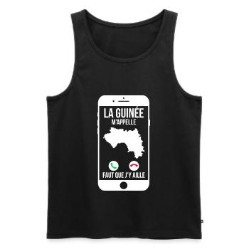 La Guinée m'appelle - Faut que j'y aille - Débardeur bio Premium Homme - noir - Devant - AI Model Male 178 light (178cm)