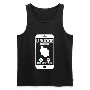 La Bourgogne m'appelle - Faut que j'y aille - Débardeur bio Premium Homme - noir - Devant - Michal (187cm)