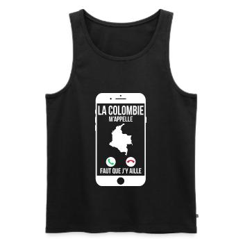 La Colombie m'appelle - Faut que j'y aille - Débardeur bio Premium Homme - noir - Devant - Michal (187cm)