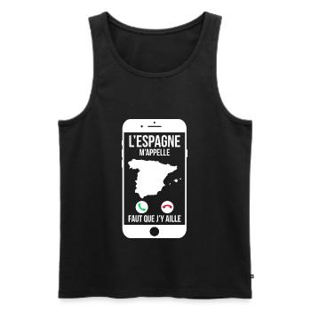 L'Espagne m'appelle - Faut que j'y aille - Débardeur bio Premium Homme - noir - Devant - Michal (187cm)