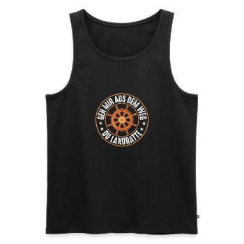 Geh mir aus dem Weg du Landratte - Männer Premium Bio Tank Top - Schwarz - Vorne - AI Model Male 178 light (178cm)