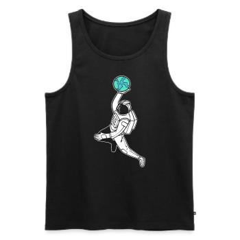Astronautes -Joueurs de basketball - Débardeur bio Premium Homme - noir - Devant - Michal (187cm)