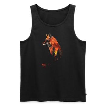 Fox Head Woodland Animal Nature Trees Baby Fox - Men's Premium Organic Tank Top - black - Front - Michal (187cm)