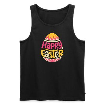Happy Easter - Osterhase - Osterei - Geschenk - Männer Premium Bio Tank Top - Schwarz - Vorne - AI Model Male 178 light (178cm)