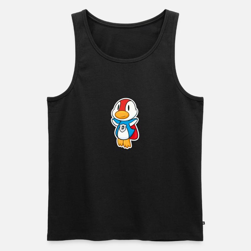 Fliegende Super-Ente hat Superkräfte - Männer Premium Bio Tank Top - Schwarz