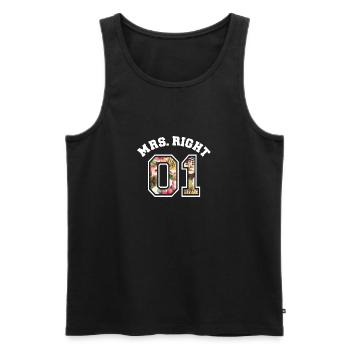 Mrs Right 01 - Männer Premium Bio Tank Top - Schwarz - Vorne - AI Model Male 178 light (178cm)