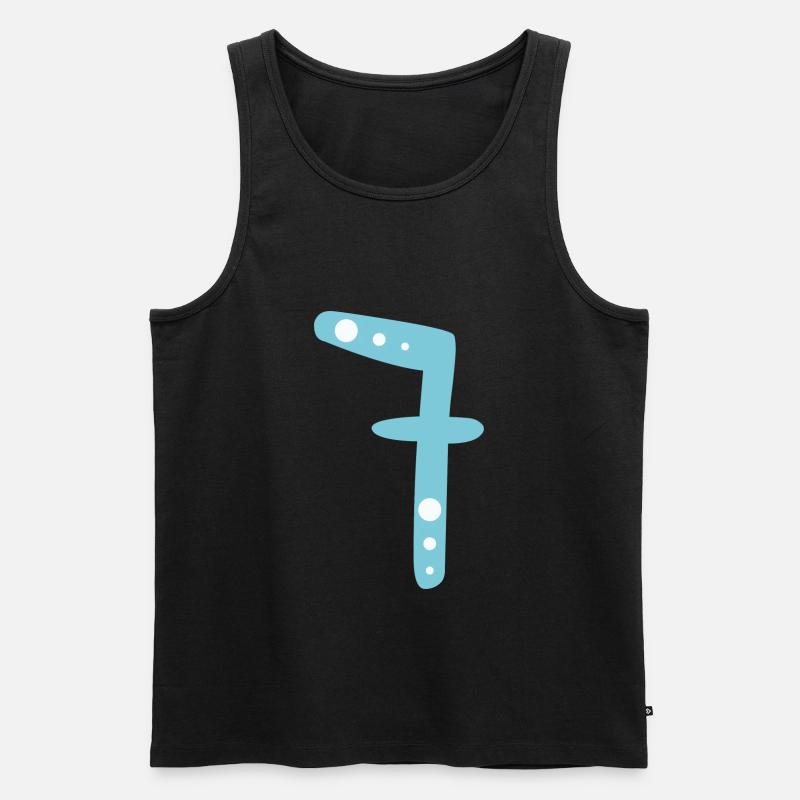 Number 7 - Men's Premium Organic Tank Top - black