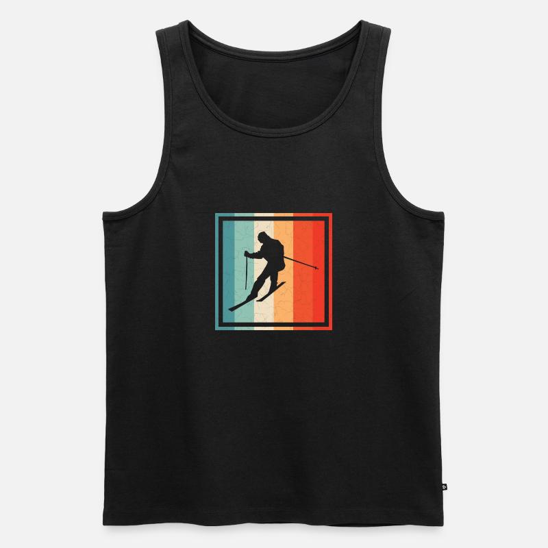 Ski Retro - Männer Premium Bio Tank Top - Schwarz
