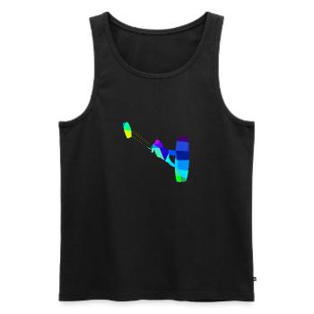 Kite Surfing Rainbow Colors Polygon Sport - Men's Premium Organic Tank Top - black - Front - Michal (187cm)