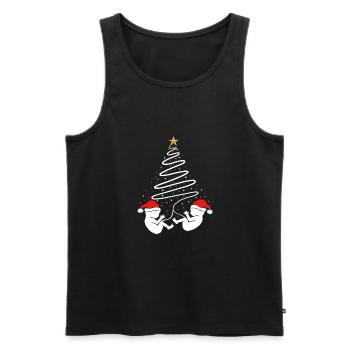 Annonce de Noël de jumeaux de grossesse de Noël - Débardeur bio Premium Homme - noir - Devant - Michal (187cm)