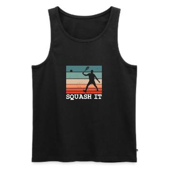 Squash it Squashspieler Motiv - Männer Premium Bio Tank Top - Schwarz - Vorne - AI Model Male 178 light (178cm)