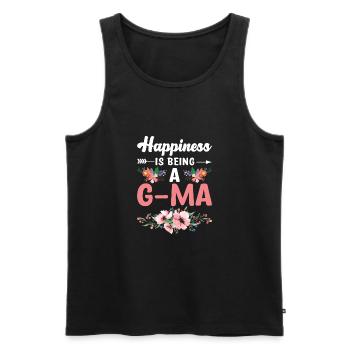 Glück ist, ein G-Ma Blumenmuttertag am besten zu sein - Männer Premium Bio Tank Top - Schwarz - Vorne - Michal (187cm)