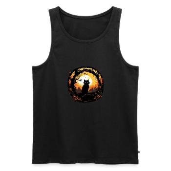 Halloween Pumpkin Cat - Petits monstres mignons - Débardeur bio Premium Homme - noir - Devant - Michal (187cm)