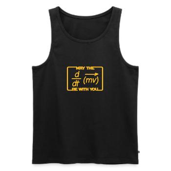 May the Force be with you - Humor - Lustig -Physik - Männer Premium Bio Tank Top - Schwarz - Vorne - Michal (187cm)