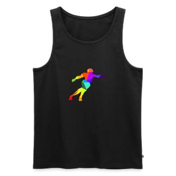 Roller Derby Inliner Regenbogen Farben Polygon - Männer Premium Bio Tank Top - Schwarz - Vorne - AI Model Male 178 light (178cm)
