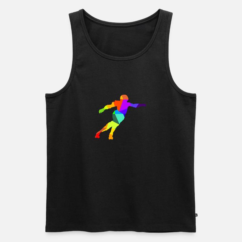 Roller Derby patins à roues alignées arc-en-ciel couleurs polygone - Débardeur bio Premium Homme - noir