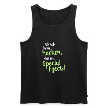 Ich hab keine Macken, das sind Special Effects! - Männer Premium Bio Tank Top - Schwarz - Vorne - AI Model Male 178 light (178cm)