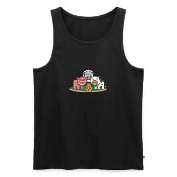Farm Tiere Schwein Huhn Kuh Schaf Tier Kind Baby - Männer Premium Bio Tank Top - Schwarz - Vorne - Michal (187cm)