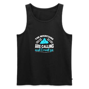 Mountains are calling and i must go skiing - Men's Premium Organic Tank Top - black - Front - AI Model Male 178 light (178cm)