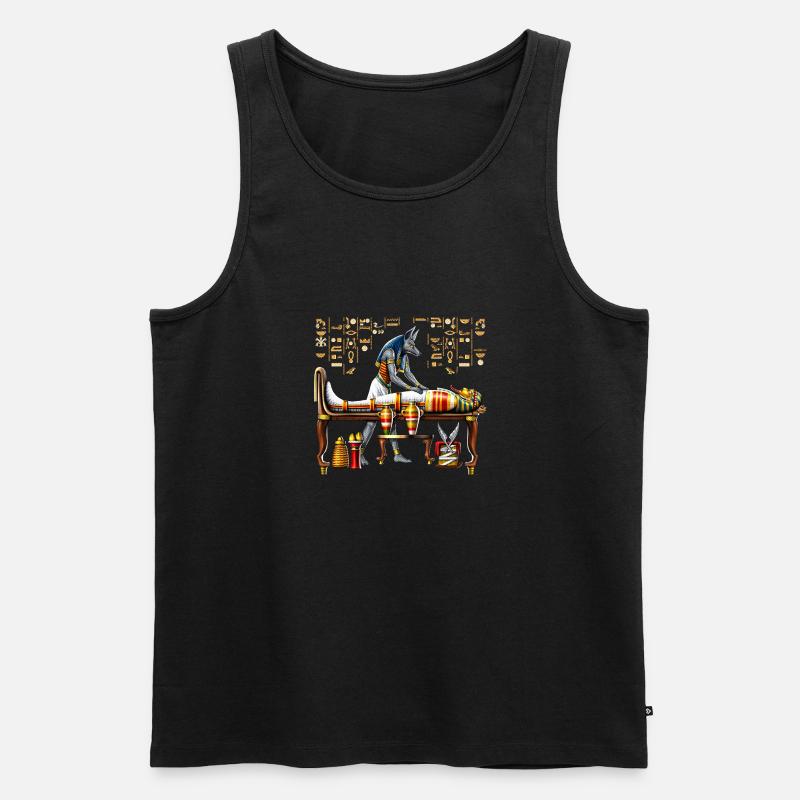 Anubis Ägyptischer Gott - Männer Premium Bio Tank Top - Schwarz