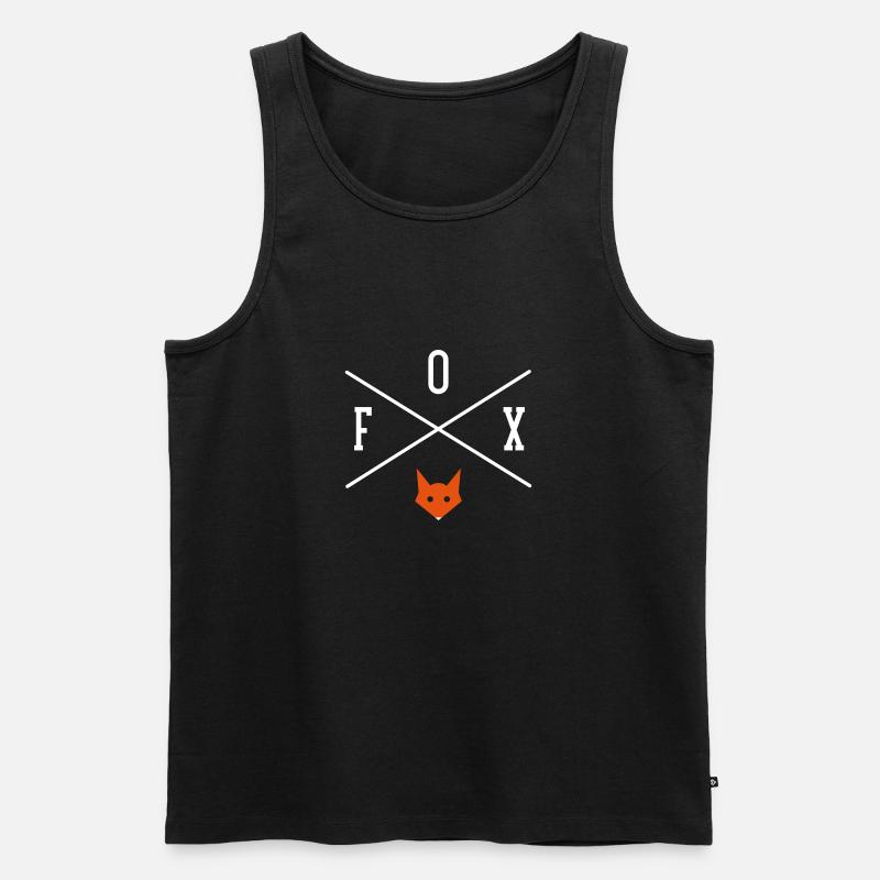 Fox Cross Logo - Männer Premium Bio Tank Top - Schwarz