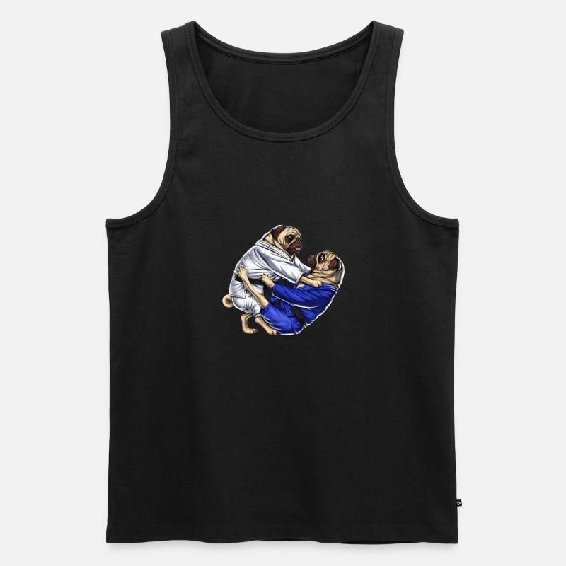 Jiu-Jitsu Möpse - Männer Premium Bio Tank Top - Schwarz