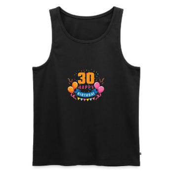 30th birthday 30 years Happy Birthday gift - Men's Premium Organic Tank Top - black - Front - Michal (187cm)